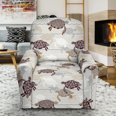 Sea Turtle Pattern Print Design T07 Recliner Slipcover-JORJUNE.COM