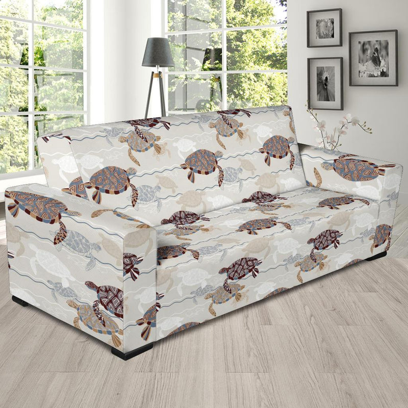 Sea Turtle Pattern Print Design T07 Sofa Slipcover-JORJUNE.COM