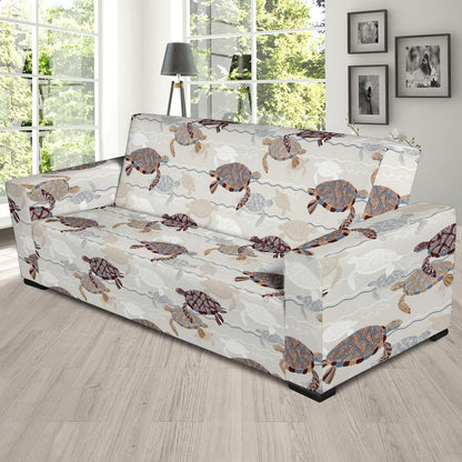 Sea Turtle Pattern Print Design T07 Sofa Slipcover-JORJUNE.COM