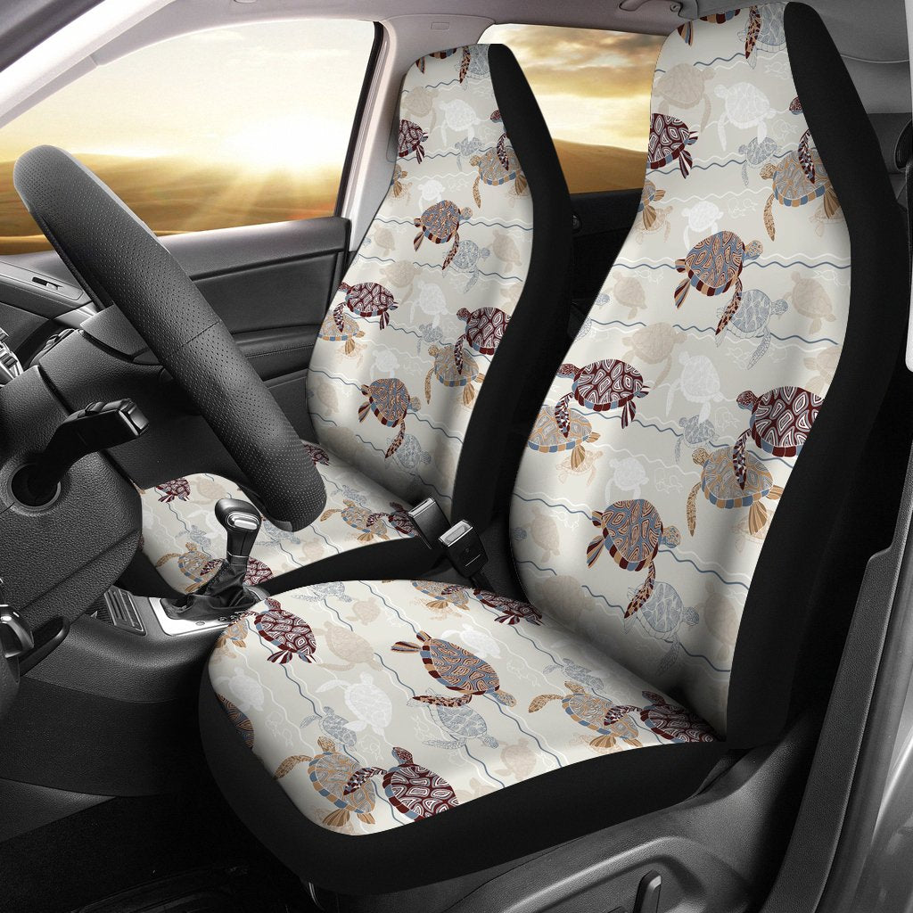 Sea Turtle Pattern Print Design T07 Universal Fit Car Seat Covers-JorJune