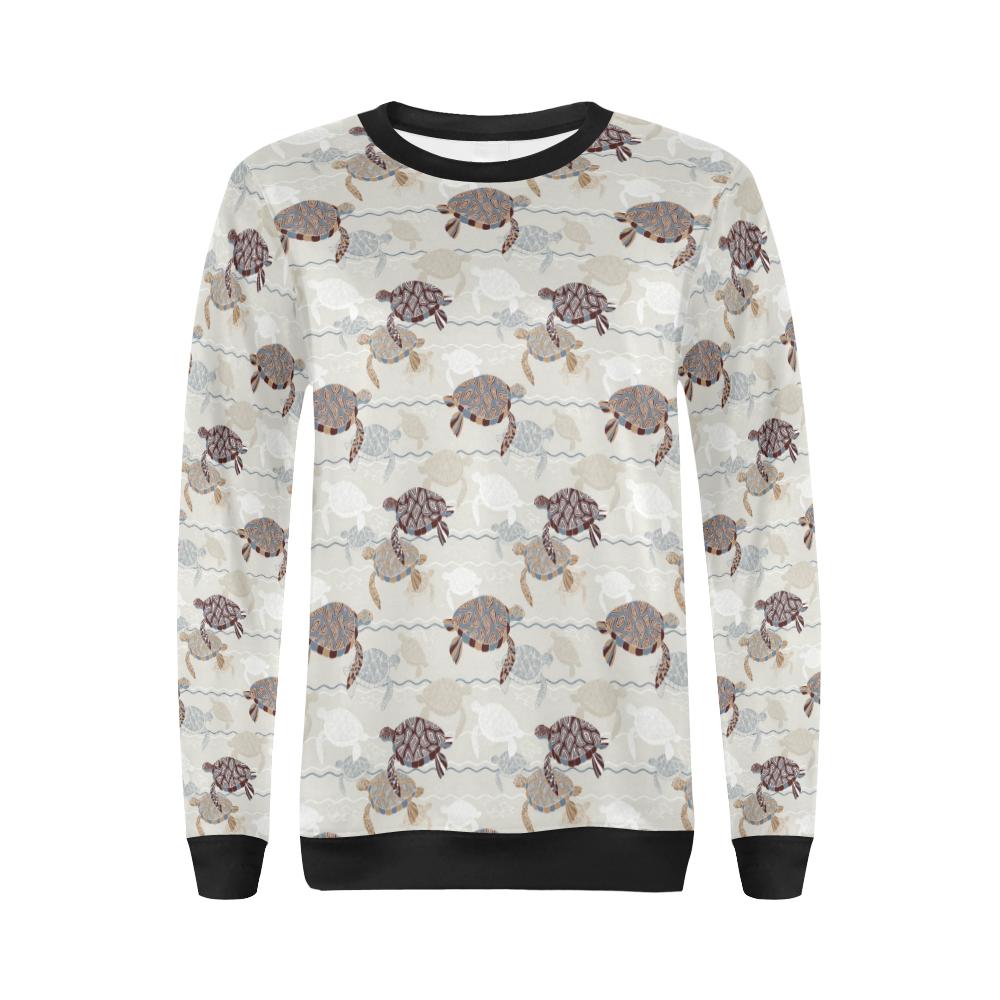 Sea Turtle Pattern Print Design T07 Women Long Sleeve Sweatshirt-JorJune