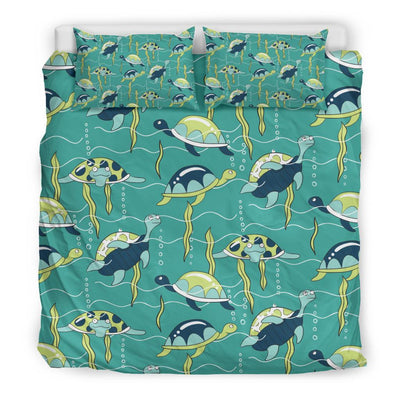 Sea Turtle Pattern Print Design T08 Duvet Cover Bedding Set-JORJUNE.COM