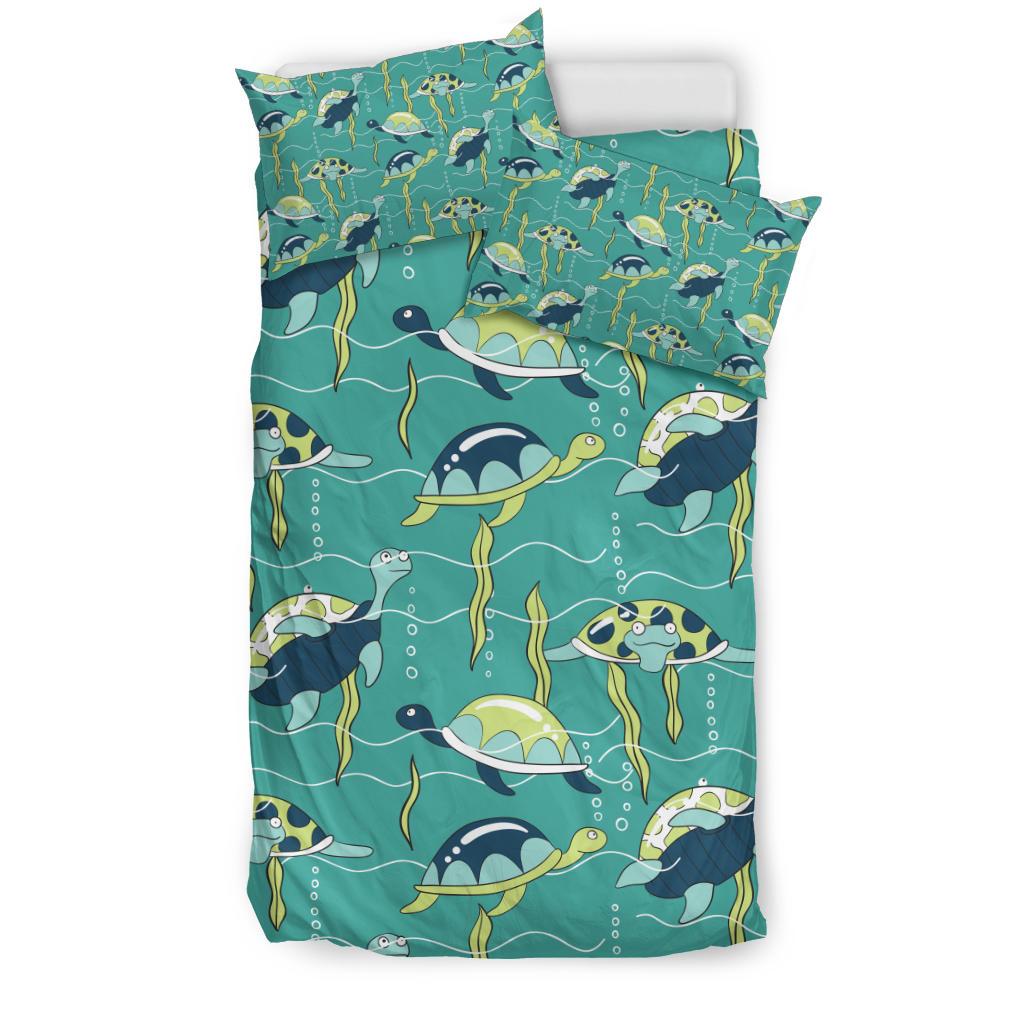 Sea Turtle Pattern Print Design T08 Duvet Cover Bedding Set-JORJUNE.COM