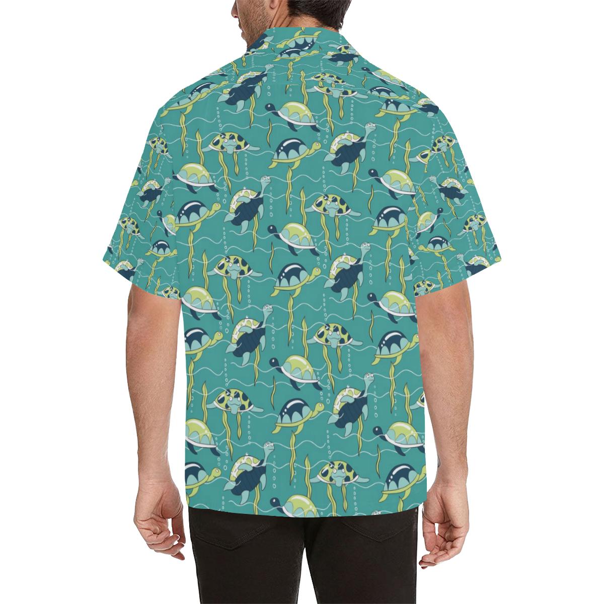Sea Turtle Pattern Print Design T08 Men Hawaiian Shirt-JorJune