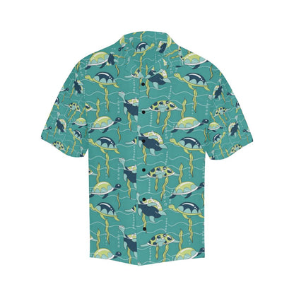 Sea Turtle Pattern Print Design T08 Men Hawaiian Shirt-JorJune