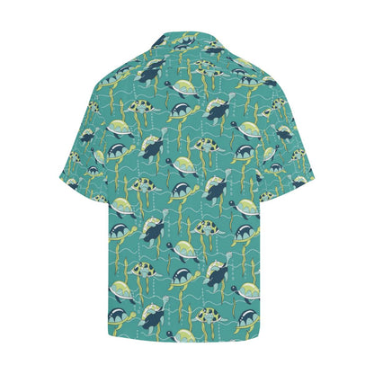 Sea Turtle Pattern Print Design T08 Men Hawaiian Shirt-JorJune