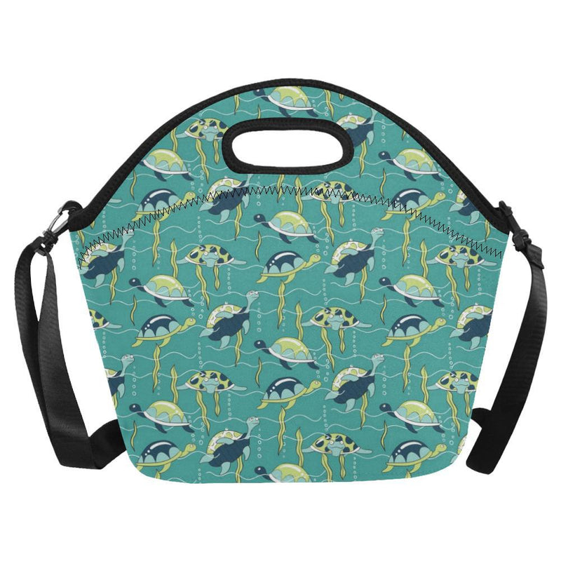 Sea Turtle Pattern Print Design T08 Neoprene Lunch Bag-JorJune