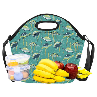 Sea Turtle Pattern Print Design T08 Neoprene Lunch Bag-JorJune