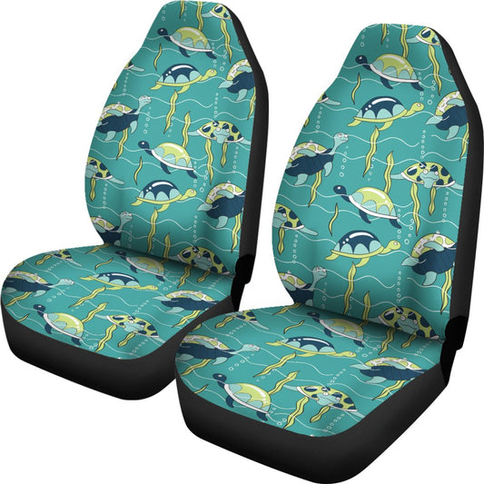 Sea Turtle Pattern Print Design T08 Universal Fit Car Seat Covers-JorJune