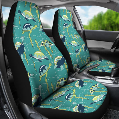 Sea Turtle Pattern Print Design T08 Universal Fit Car Seat Covers-JorJune