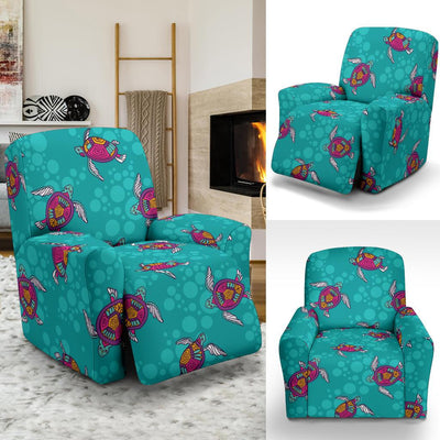 Sea Turtle Pattern Recliner Slipcover-JORJUNE.COM