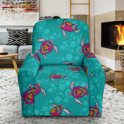 Sea Turtle Pattern Recliner Slipcover-JORJUNE.COM