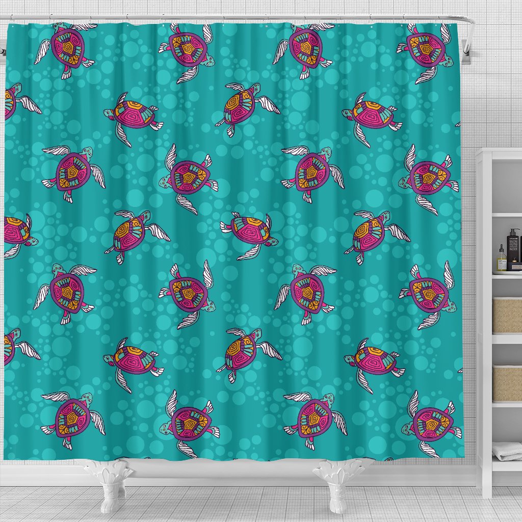 Sea Turtle Pattern Shower Curtain