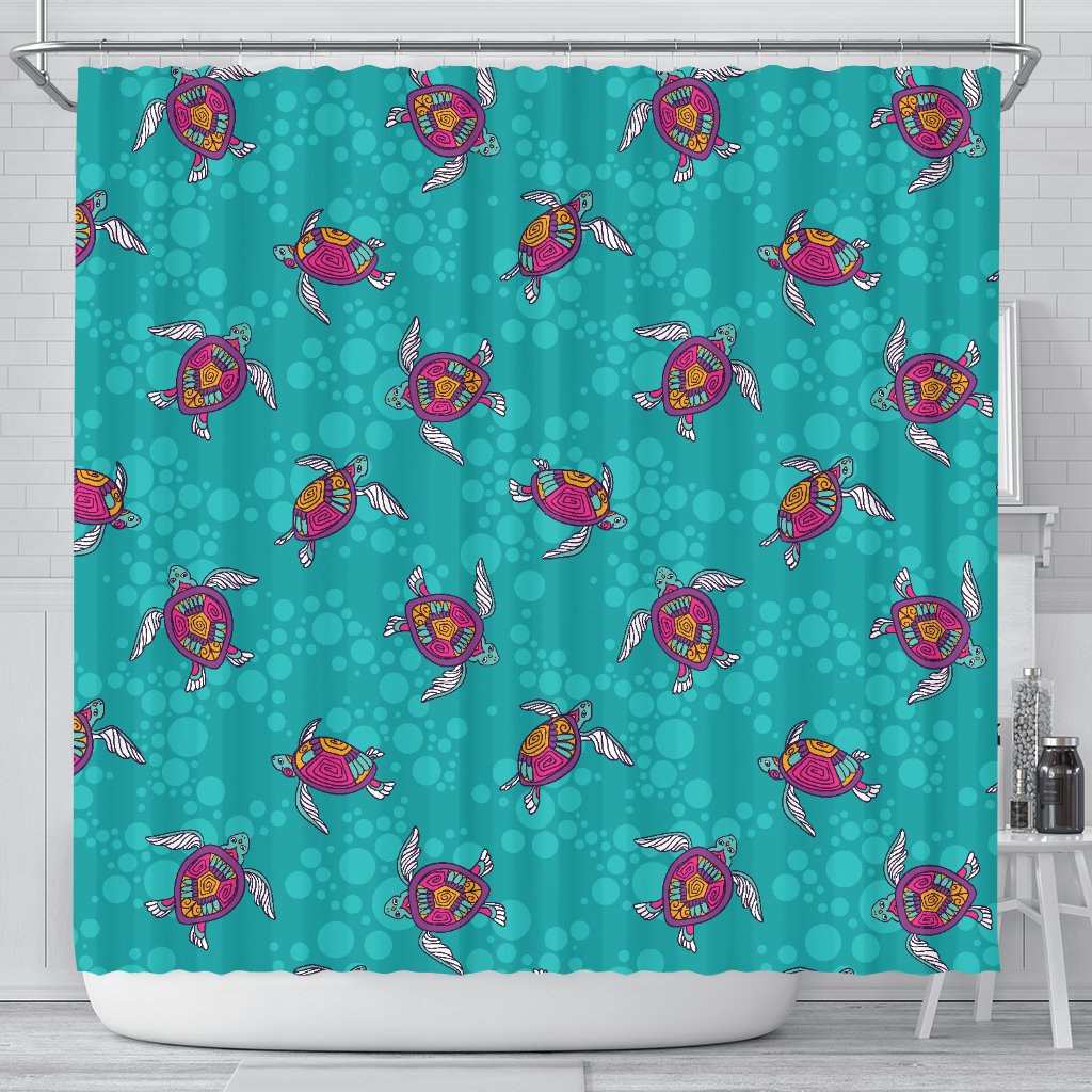 Sea Turtle Pattern Shower Curtain
