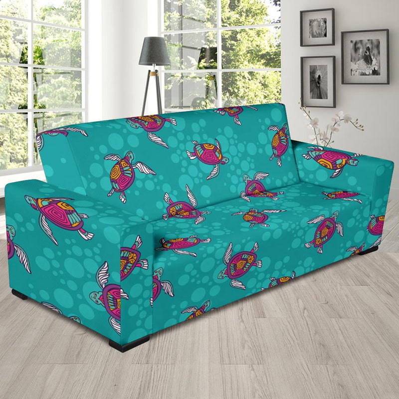 Sea Turtle Pattern Sofa Slipcover-JORJUNE.COM