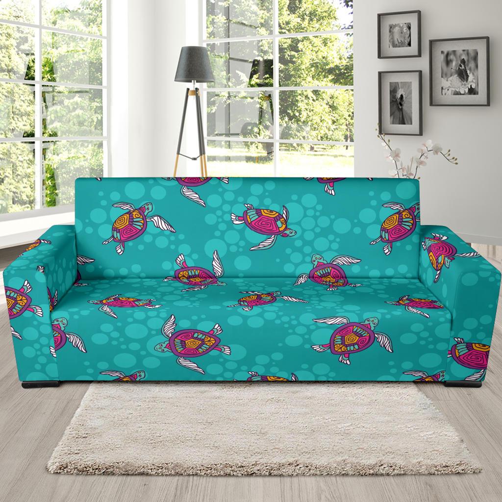 Sea Turtle Pattern Sofa Slipcover-JORJUNE.COM