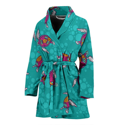 Sea Turtle Pattern Women Bath Robe