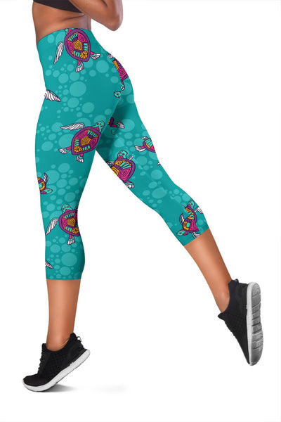 Sea Turtle Pattern Women Capris