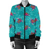 Sea Turtle Pattern Women Casual Bomber Jacket