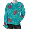 Sea Turtle Pattern Women Crewneck Sweatshirt