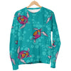 Sea Turtle Pattern Women Crewneck Sweatshirt