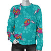 Sea Turtle Pattern Women Crewneck Sweatshirt