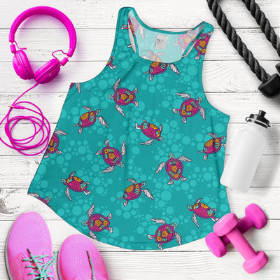 Sea Turtle Pattern Women Racerback Tank Top