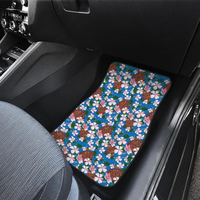 Sea Turtle Pink Hibiscus Hawaiian Print Car Floor Mats-JORJUNE.COM