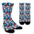 Sea Turtle Pink Hibiscus Hawaiian Print Crew Socks-JORJUNE.COM