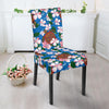 Sea Turtle Pink Hibiscus Hawaiian Print Dining Chair Slipcover-JORJUNE.COM