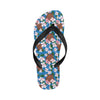 Sea Turtle Pink Hibiscus Hawaiian Print Flip Flops-JorJune