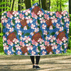 Sea Turtle Pink Hibiscus Hawaiian Print Hooded Blanket-JORJUNE.COM