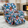 Sea Turtle Pink Hibiscus Hawaiian Print Recliner Slipcover-JORJUNE.COM