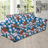 Sea Turtle Pink Hibiscus Hawaiian Print Sofa Slipcover-JORJUNE.COM