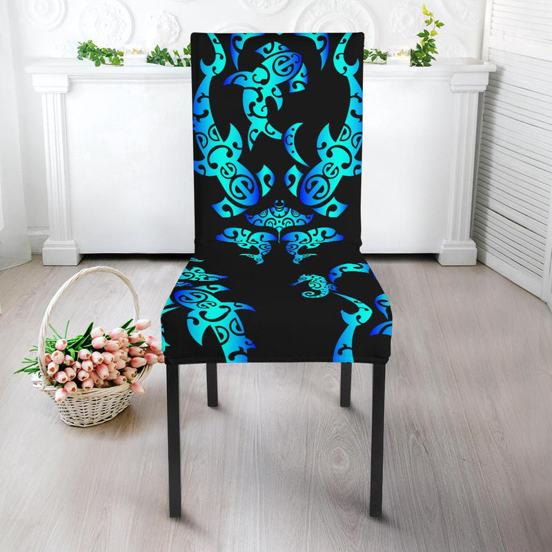 Sea turtle Polynesian Tribal Hawaiian Dining Chair Slipcover-JORJUNE.COM