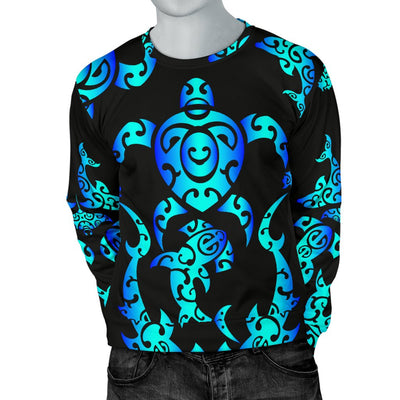 Sea Turtle Polynesian Tribal Hawaiian Men Crewneck Sweatshirt