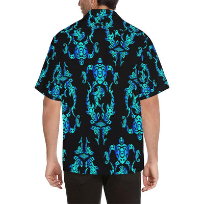 Sea turtle Polynesian Tribal Hawaiian Men Hawaiian Shirt-JorJune