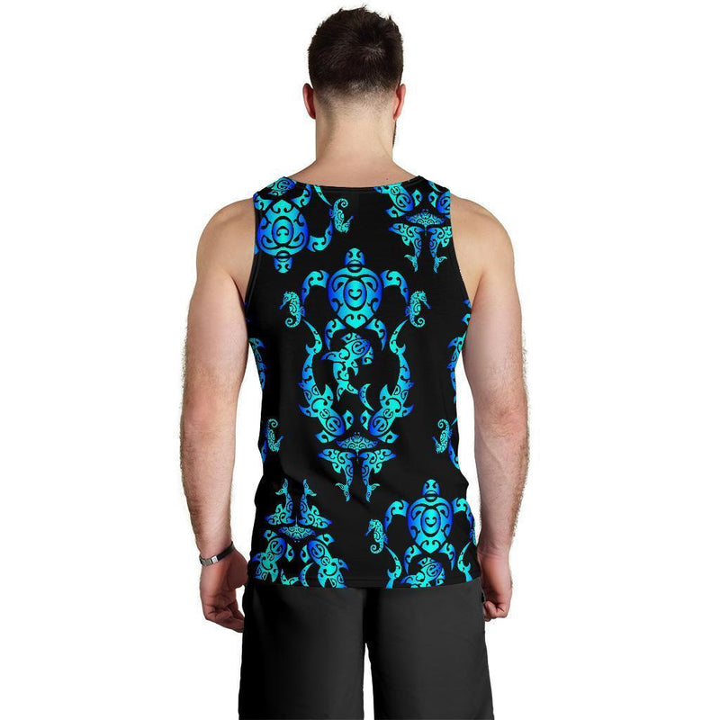 Sea turtle Polynesian Tribal Hawaiian Men Tank Top