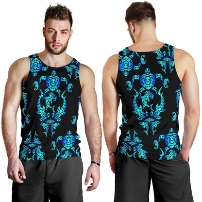 Sea turtle Polynesian Tribal Hawaiian Men Tank Top