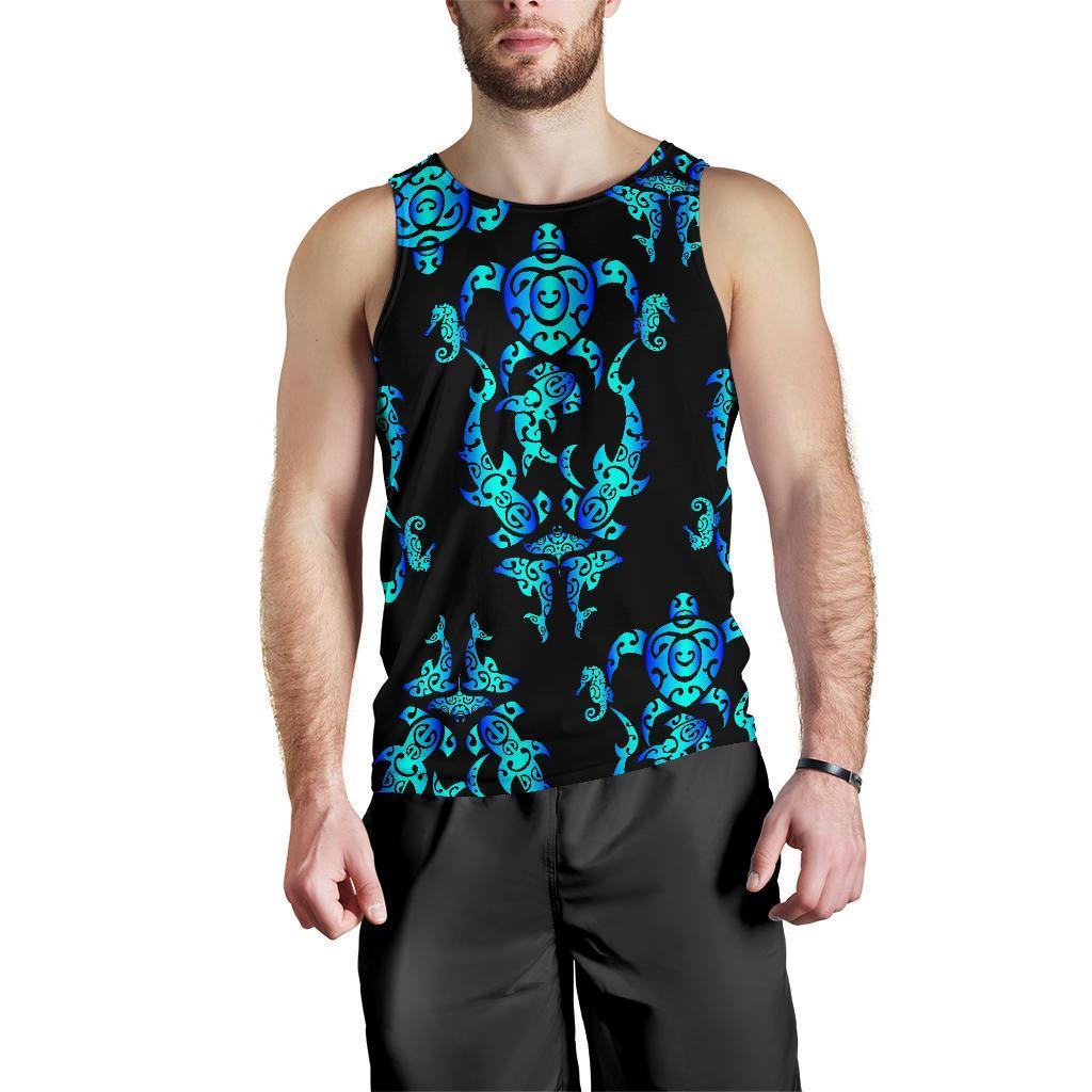 Sea turtle Polynesian Tribal Hawaiian Men Tank Top