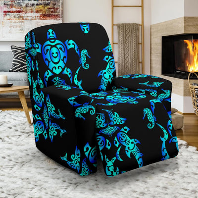 Sea turtle Polynesian Tribal Hawaiian Recliner Slipcover-JORJUNE.COM