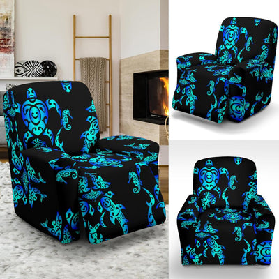 Sea turtle Polynesian Tribal Hawaiian Recliner Slipcover-JORJUNE.COM