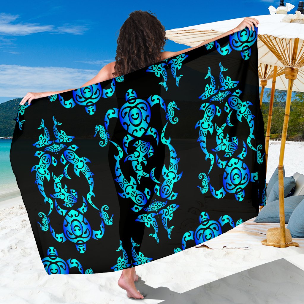 Sea Turtle Polynesian Tribal Hawaiian Sarong Pareo Wrap