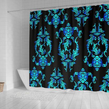 Sea turtle Polynesian Tribal Hawaiian Shower Curtain