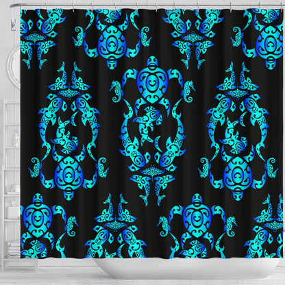 Sea turtle Polynesian Tribal Hawaiian Shower Curtain
