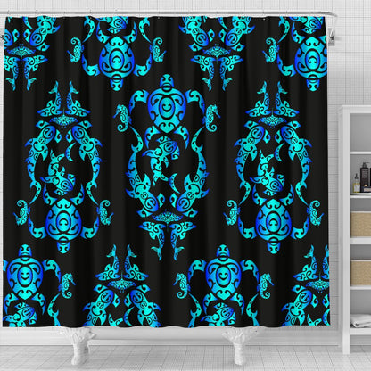 Sea turtle Polynesian Tribal Hawaiian Shower Curtain
