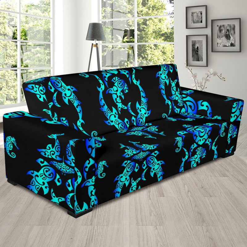 Sea turtle Polynesian Tribal Hawaiian Sofa Slipcover-JORJUNE.COM