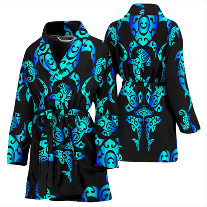 Sea turtle Polynesian Tribal Hawaiian Women Bath Robe