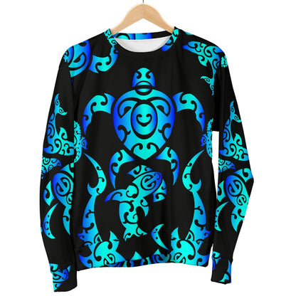 Sea Turtle Polynesian Tribal Hawaiian Women Crewneck Sweatshirt