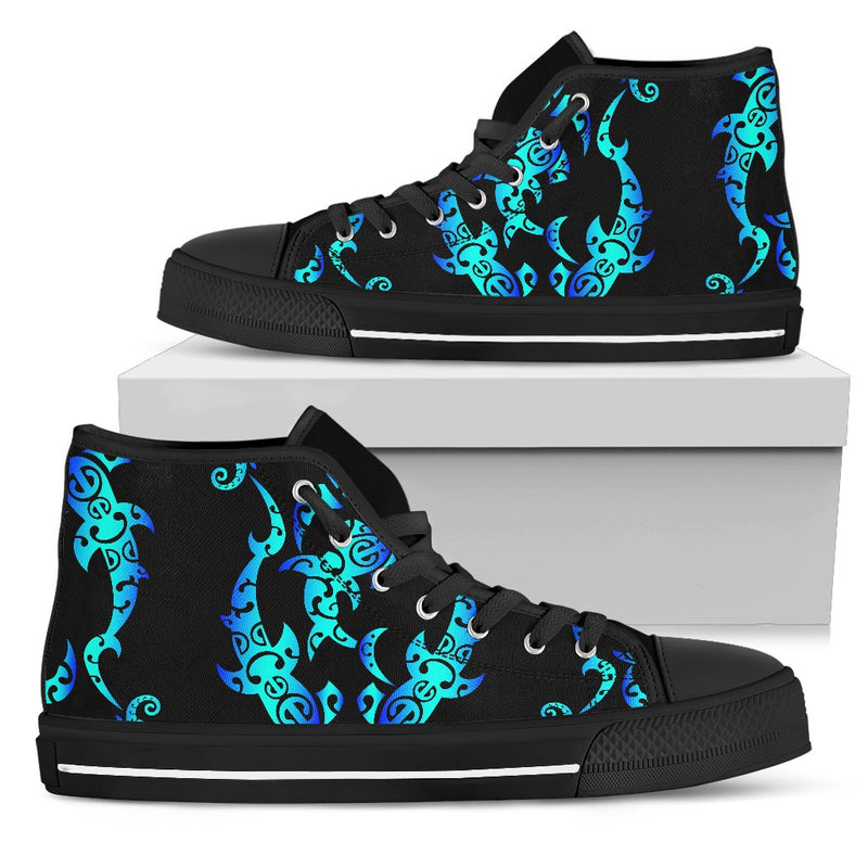 Sea Turtle Polynesian Tribal Hawaiian Women High Top Shoes